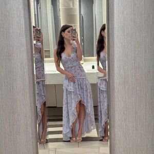 NWT | Abercrombie & Fitch Floral High Low Maxi Dress XS Tall Wedding Guest